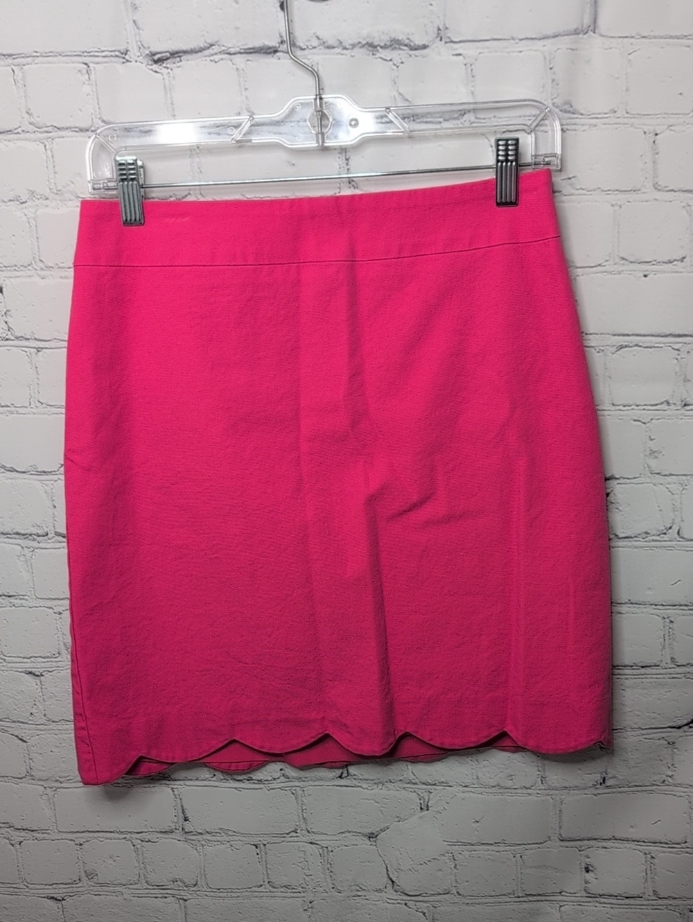 NWOT Talbots Bright Pink Scallop-Hem Mini Skirt